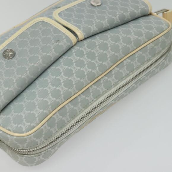 CELINE Macadam Canvas Shoulder Bag Light Blue Silver - Picture 6 of 12